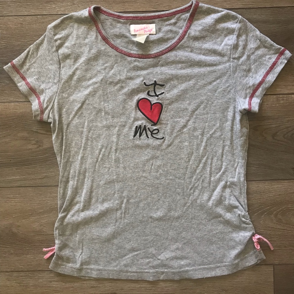 VTG 2000s I ❤️ Me Embroidered Tee I Heart Me Love